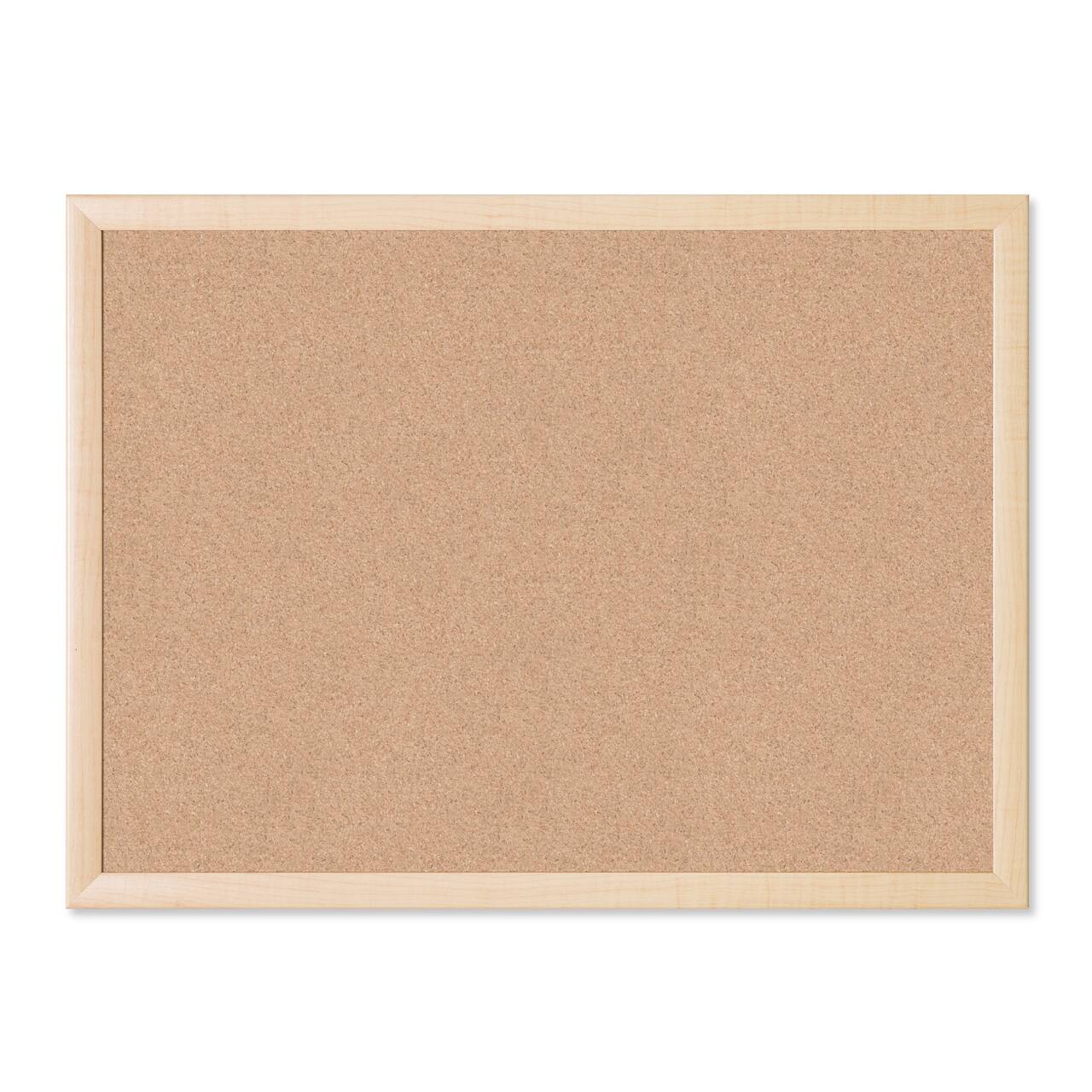 U Brands™ 24'' x 18'' Birch MDF Framed Cork Bulletin Board